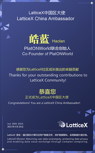 The first batch of Latticex Ambassadors in China has been announced