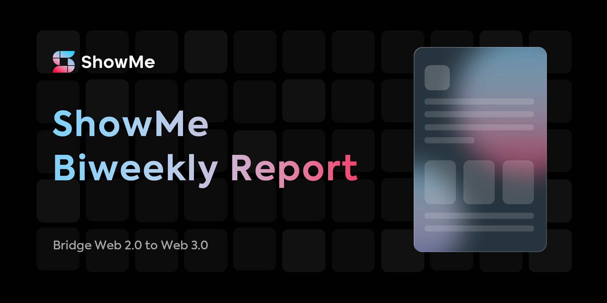 ShowMe Bi-Weekly Report: April 1 – April 10