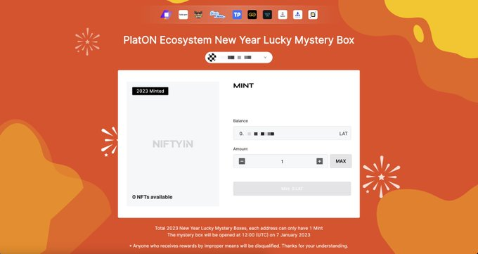PlatON Ecosystem New Year Lucky Mystery Box