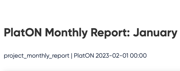 PlatON Monthly Report: January 2023